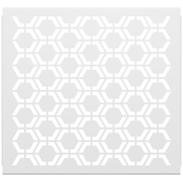 A white background with hexagons.