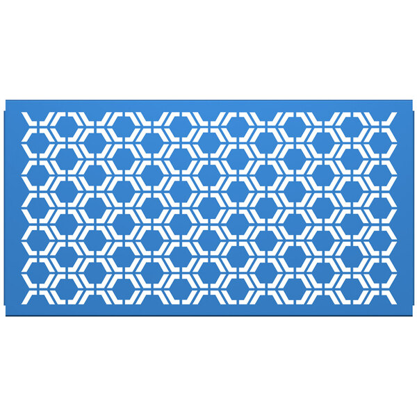 A sky blue hexagonal pattern on a white background.