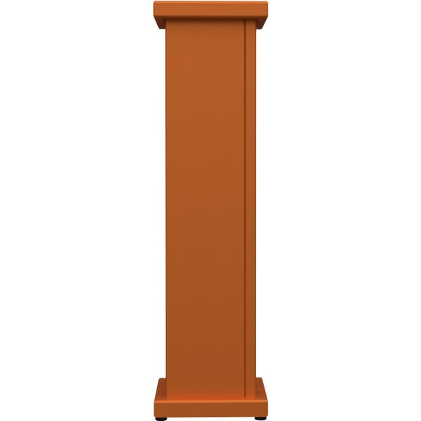 A rectangular burnt orange SelectSpace stand-alone planter with a square top cut out.