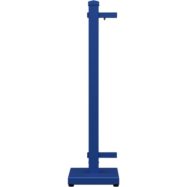 A royal blue metal SelectSpace end stand with a handle.