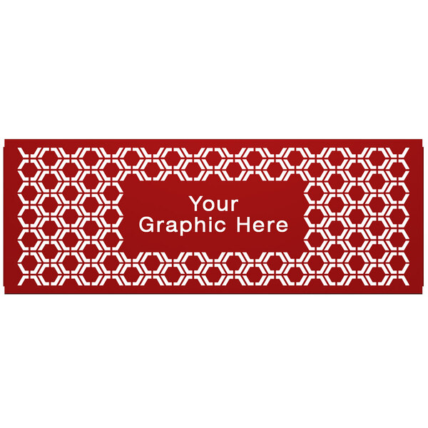A red hexagonal SelectSpace partition panel with a white geometric pattern.