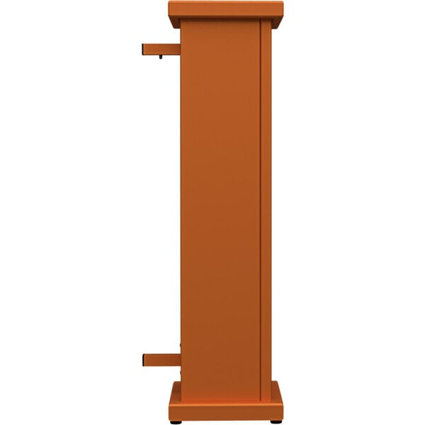 A SelectSpace burnt orange end planter with a square top cut-out.