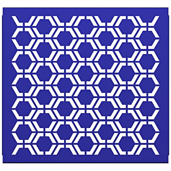 A royal blue hexagonal pattern partition panel.