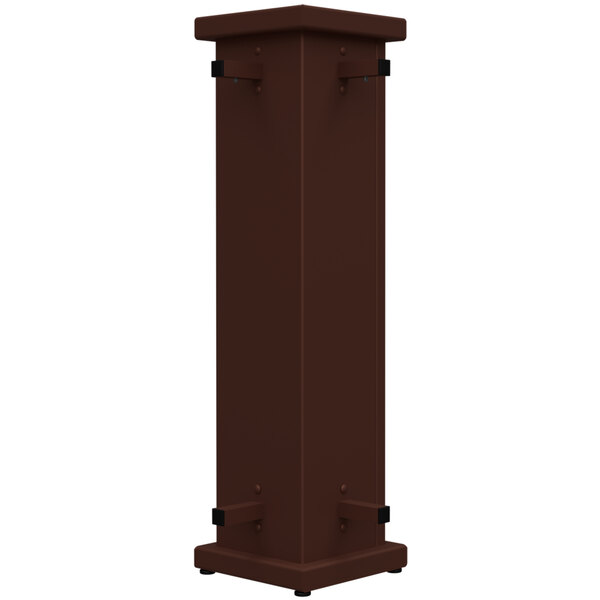 A brown rectangular SelectSpace planter with a circle top cut-out.