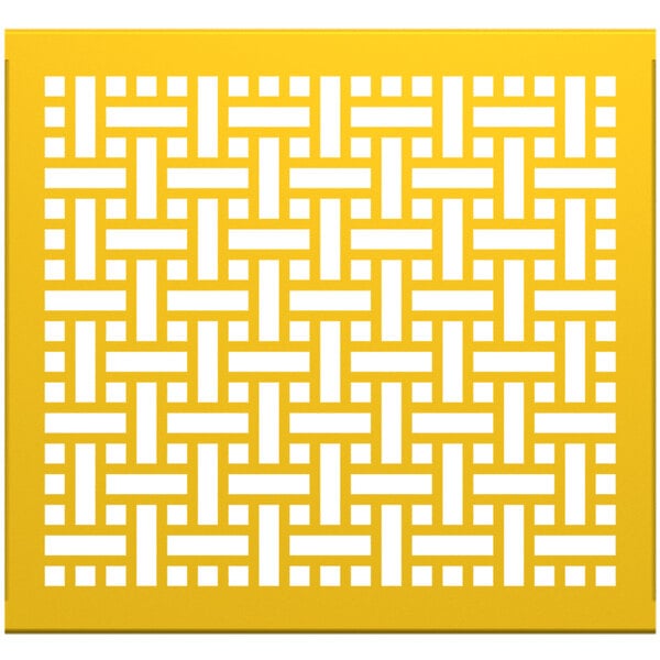 A yellow square with a white lattice pattern.