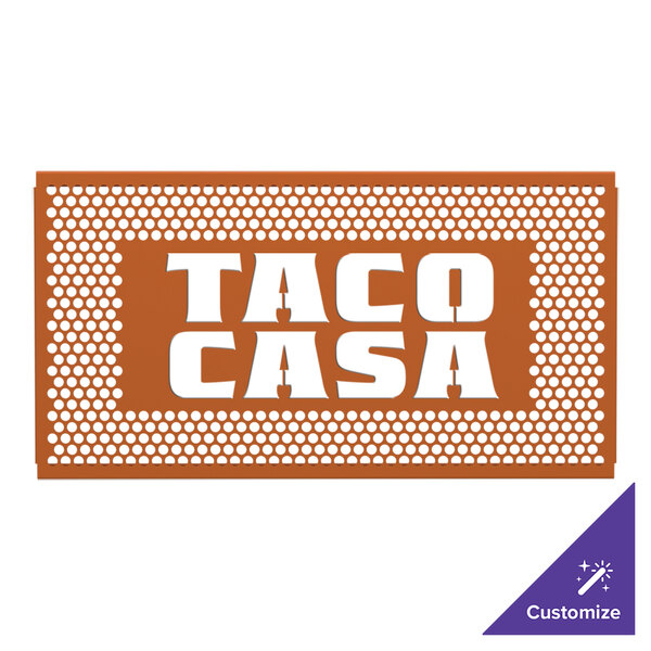 A white SelectSpace partition panel with a burnt orange circle pattern and logo.