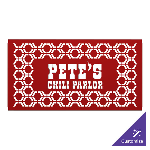 A red hexagonal patterned SelectSpace partition panel.