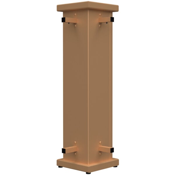 A brown rectangular SelectSpace planter with a circle top cut-out and black legs.