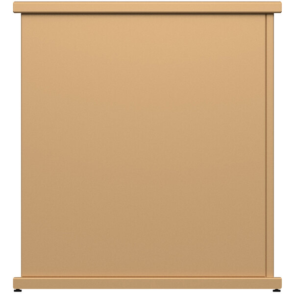 A brown rectangular sand planter with rectangle top cut-outs.