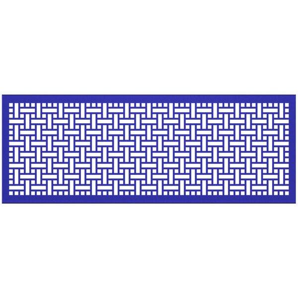 A royal blue rectangular panel with a white square weave pattern.