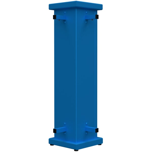 A sky blue rectangular planter with a square top cut-out.