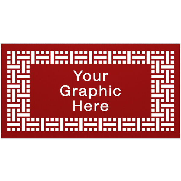 A red SelectSpace square partition panel with a white weave pattern.