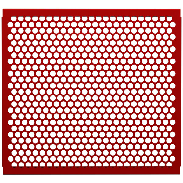 A red grid with white circles.