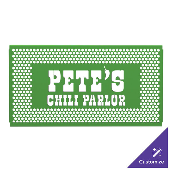 A green SelectSpace partition panel with white circle patterns.