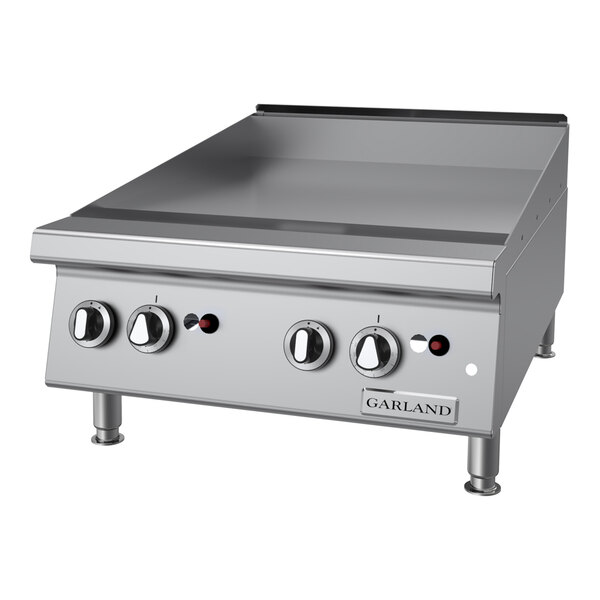 Garland GTGG24-GT24M 24" Liquid Propane Chrome Plated Countertop Griddle with Thermostatic Controls - 56,000 BTU