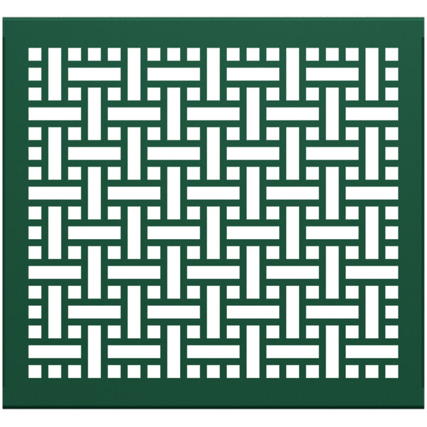 A forest green square weave pattern partition panel.