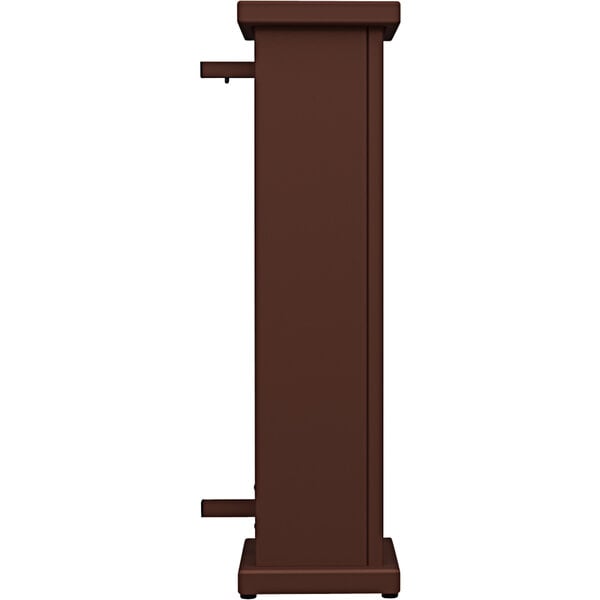 A brown rectangular SelectSpace end planter with a circle top cut-out.
