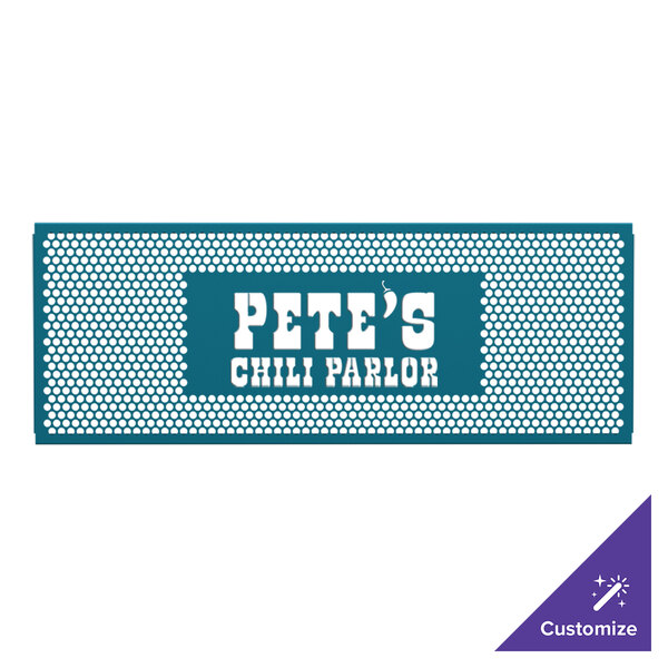 A teal partition panel with a white circle pattern.