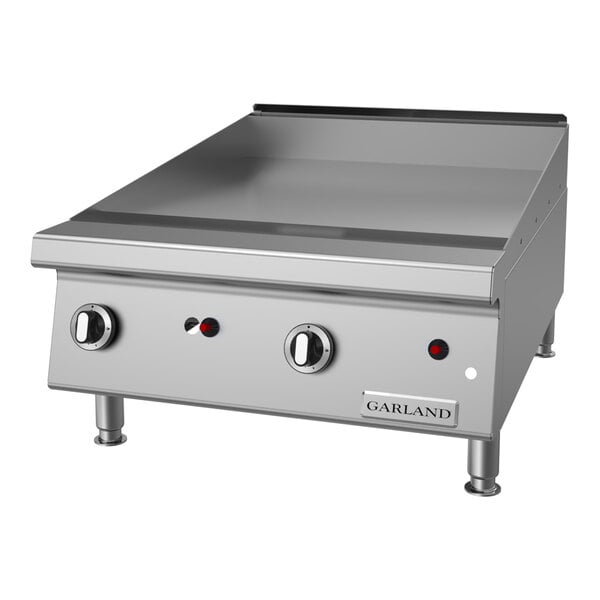 Garland GTGG24-G24M 24" Liquid Propane Chrome Plated Countertop Griddle with Manual Controls - 54,000 BTU