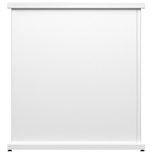 A white stand-alone planter with rectangle top cut-outs.