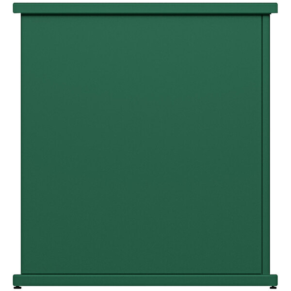 A SelectSpace forest green rectangular stand-alone planter with white rectangle top cut-outs.