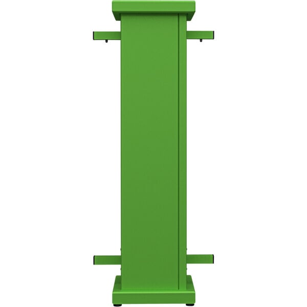 A green rectangular SelectSpace planter stand with a circle top cut-out.