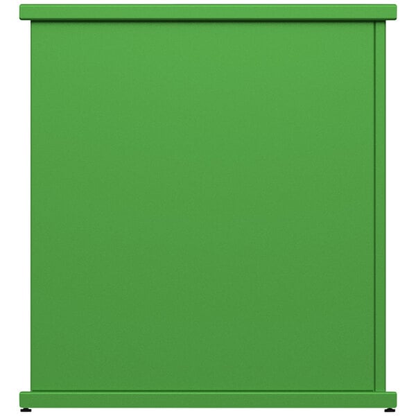 A green square SelectSpace stand-alone planter with circle top cut-outs.