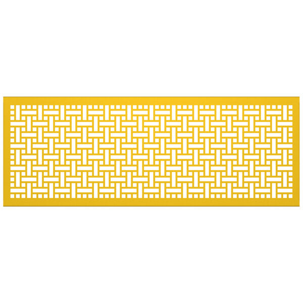 A bright yellow rectangular SelectSpace partition panel with a square weave pattern in white.