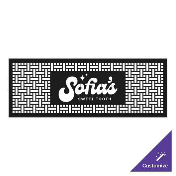 A black rectangular panel with a white square weave pattern.