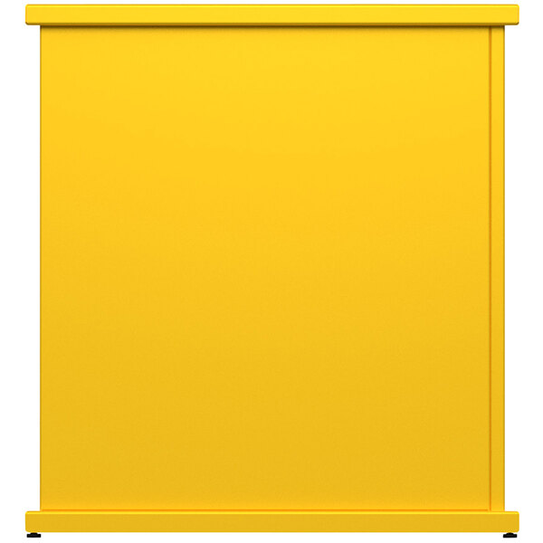 A bright yellow rectangular SelectSpace planter with circle top cut-outs.