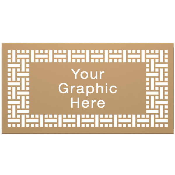 A brown rectangle with white text that reads "Your Graphic Here" on a white background.
