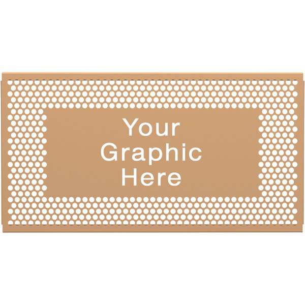 A brown SelectSpace partition panel with white circle pattern dots.