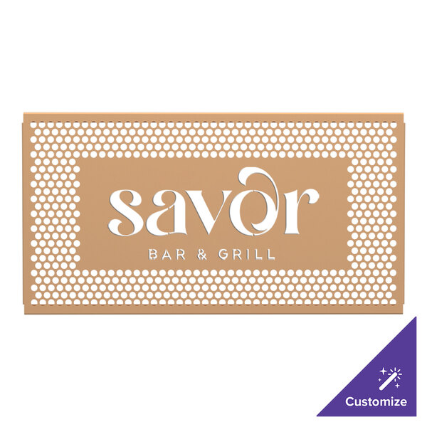 A white rectangular sign with a brown circle pattern and white text that says "SelectSpace"