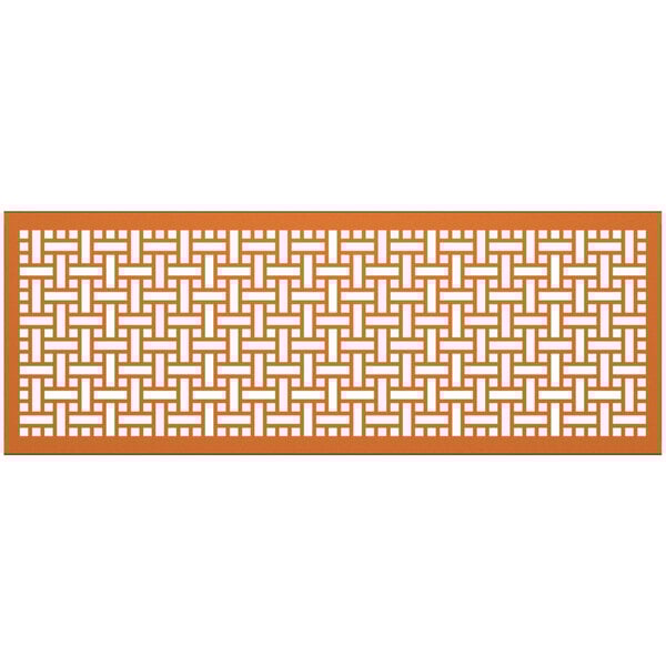 A SelectSpace partition panel with a burnt orange square weave pattern.