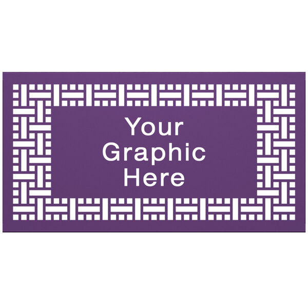 A purple square partition panel with a white weave pattern.