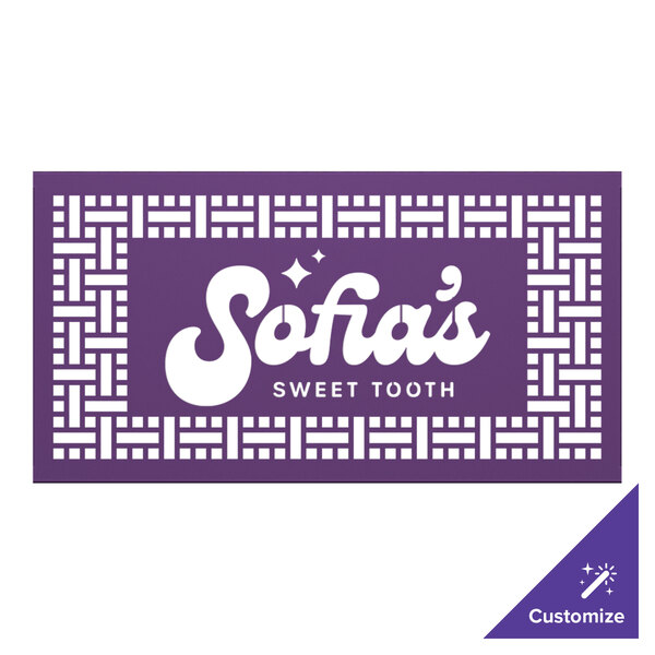 A purple SelectSpace partition panel with a white weave pattern.