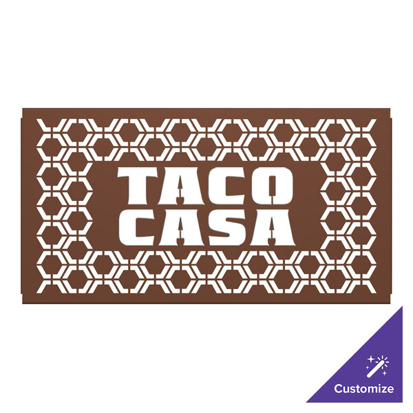 A brown hexagonal SelectSpace partition panel with a white hexagonal pattern.