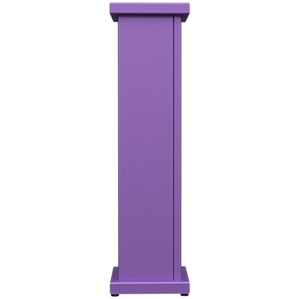 A purple rectangular SelectSpace planter with a circle top cut out.