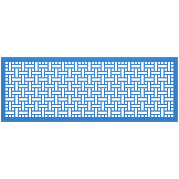 A sky blue rectangular panel with a square weave pattern in white.