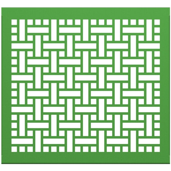 A green square with a white lattice pattern.