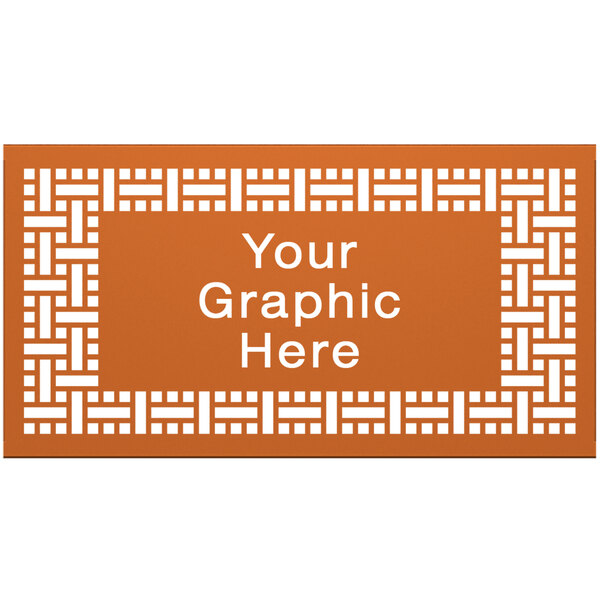 A SelectSpace burnt orange square weave partition panel with a white rectangular pattern.