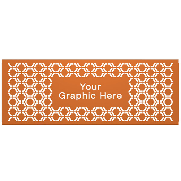 A SelectSpace burnt orange hexagonal partition panel with a white hexagonal pattern.