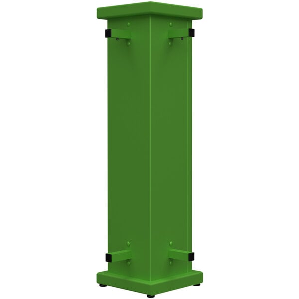 a green rectangular object with a white background