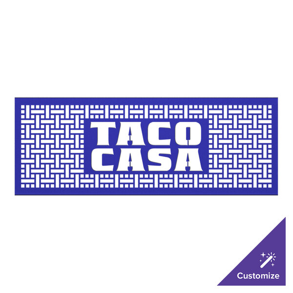 A royal blue square panel with a white SelectSpace logo and white weave pattern.