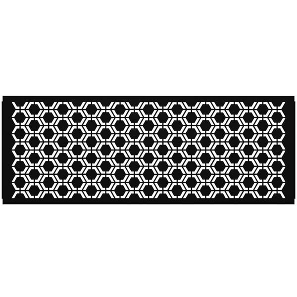 A black hexagonal pattern on a white background.