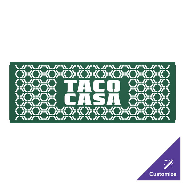 A green hexagonal SelectSpace partition panel with white graphics.