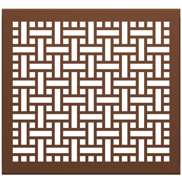 A brown square with a white square weave pattern.