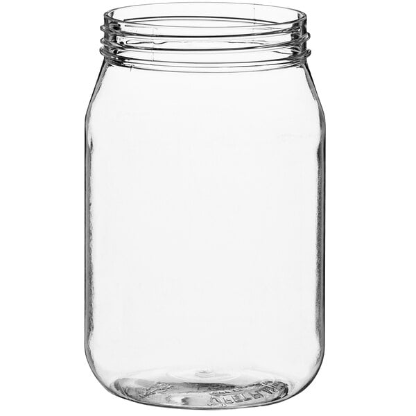16oz Clear Plastic Jars 4/pk PET Straight-sided Plastic Food Safe