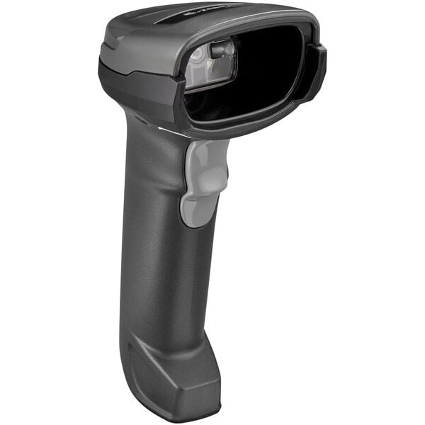 A close-up of a black Zebra DS2278 handheld barcode scanner.