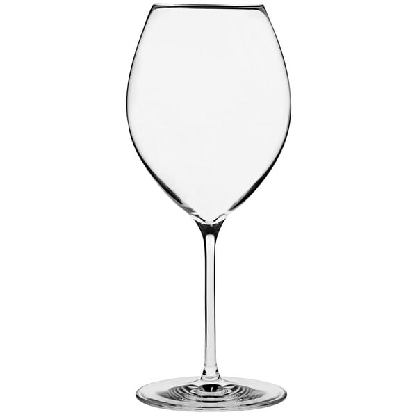 An Anchor Hocking clear wine glass with a stem.